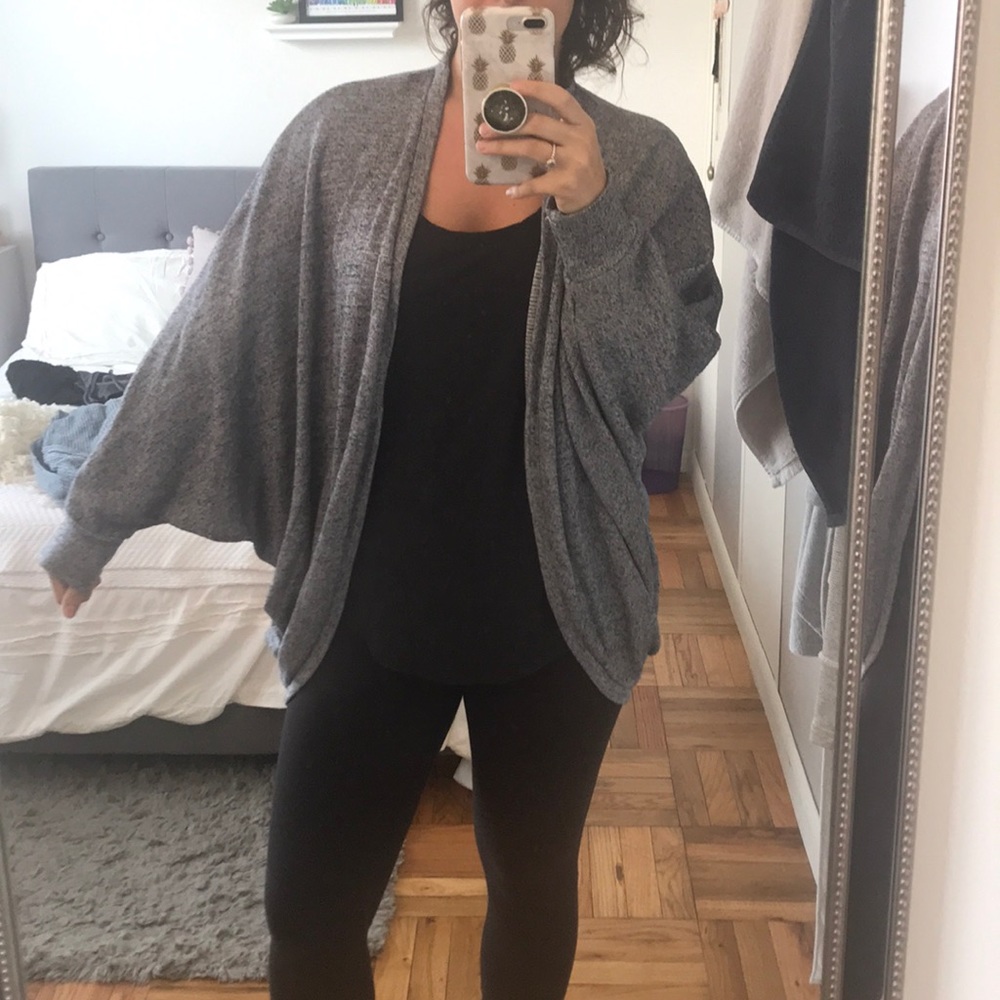 Blue-ish grey oversized cardigan
